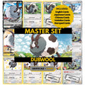 Dubwool binder pages set showing grayscale and color Pokémon cards, designed as a digital download to complete a collector’s binder.