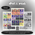 Great Encounters master set overview showing the included Pokémon cards to print and a full color checklist for the Diamond & Pearl binder.