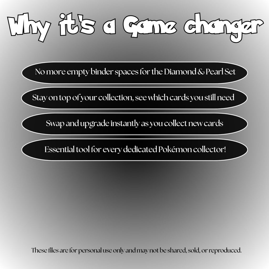 Diamond Pearl Base master set checklist highlighting the benefits of tracking and upgrading your Pokémon card collection.