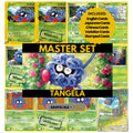Tangela binder pages set showing grayscale and color Pokémon cards, designed as a digital download to complete a collector’s binder.
