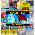Salamence binder pages set showing grayscale and color Pokémon cards, designed as a digital download to complete a collector’s binder.