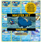 Wailmer binder pages set showing grayscale and color Pokémon cards, designed as a digital download to complete a collector’s binder.