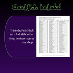 Example of the checklist that’s included to see which cards are all in the Pitch Black set from the Mega Evolution Series.
