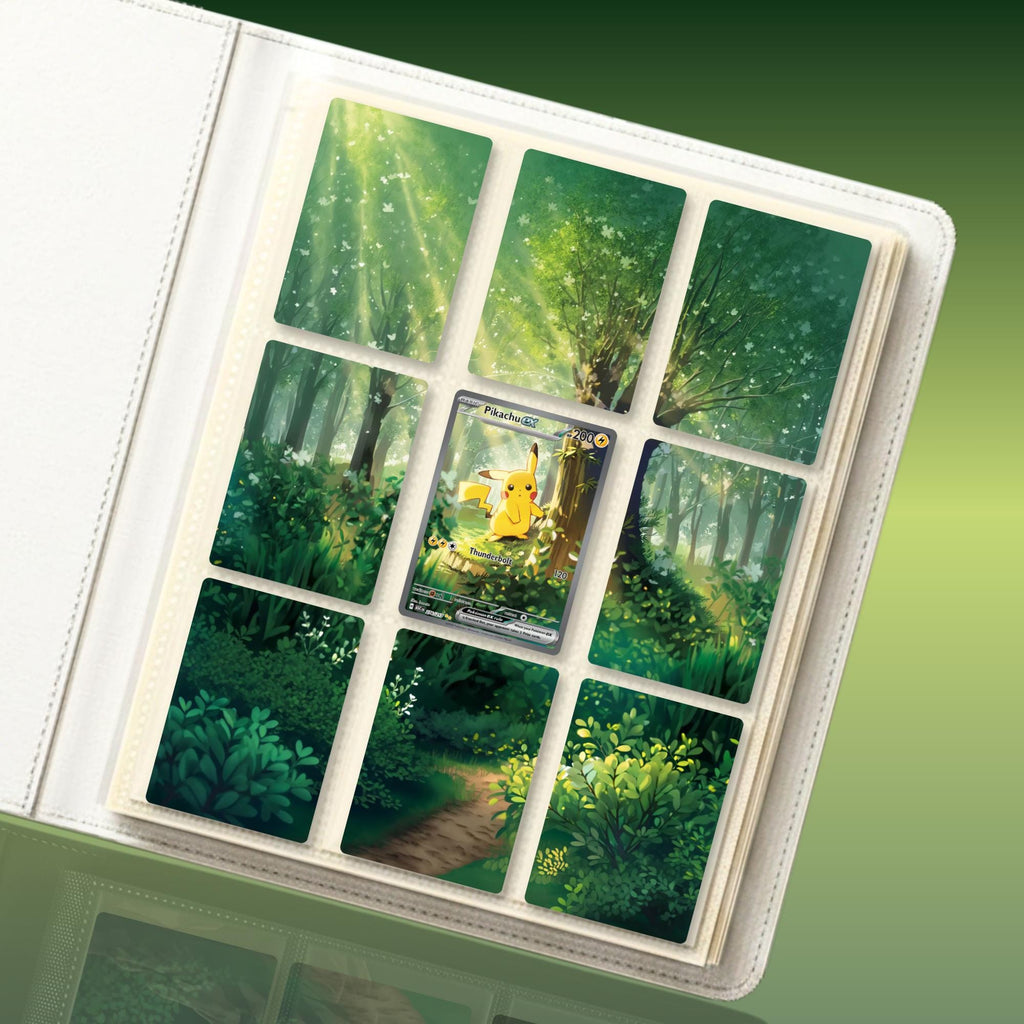 Pikachu extended binder artwork displayed in a 9 pocket Pokémon binder.