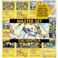 Galvantula binder pages set showing grayscale and color Pokémon cards, designed as a digital download to complete a collector’s binder.