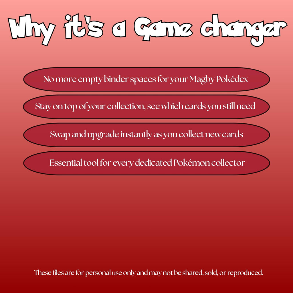 Magby set checklist highlighting the benefits of tracking and upgrading your Pokémon card collection.