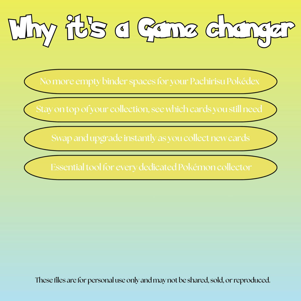 Pachirisu set checklist highlighting the benefits of tracking and upgrading your Pokémon card collection.