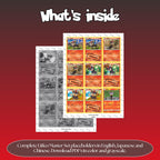 Litleo binder pages set overview showing the included Pokémon cards to print and cut for your binder sleeves.
