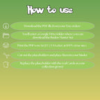 Budew cards digital download instructions explaining how to print, cut, and place placeholders in a Pokémon binder.