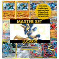 Lucario binder pages set showing grayscale and color Pokémon cards, designed as a digital download to complete a collector’s binder.