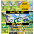 Serperior binder pages set showing grayscale and color Pokémon cards, designed as a digital download to complete a collector’s binder.