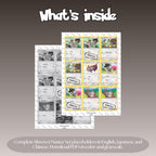 Skwovet binder pages set overview showing the included Pokémon cards to print and cut for your binder sleeves.