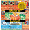 Darumaka binder pages set showing grayscale and color Pokémon cards, designed as a digital download to complete a collector’s binder.