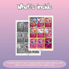 Diancie binder pages set overview showing the included Pokémon cards to print and cut for your binder sleeves.