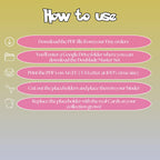 Doublade cards digital download instructions explaining how to print, cut, and place placeholders in a Pokémon binder.