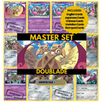 Doublade binder pages set showing grayscale and color Pokémon cards, designed as a digital download to complete a collector’s binder.