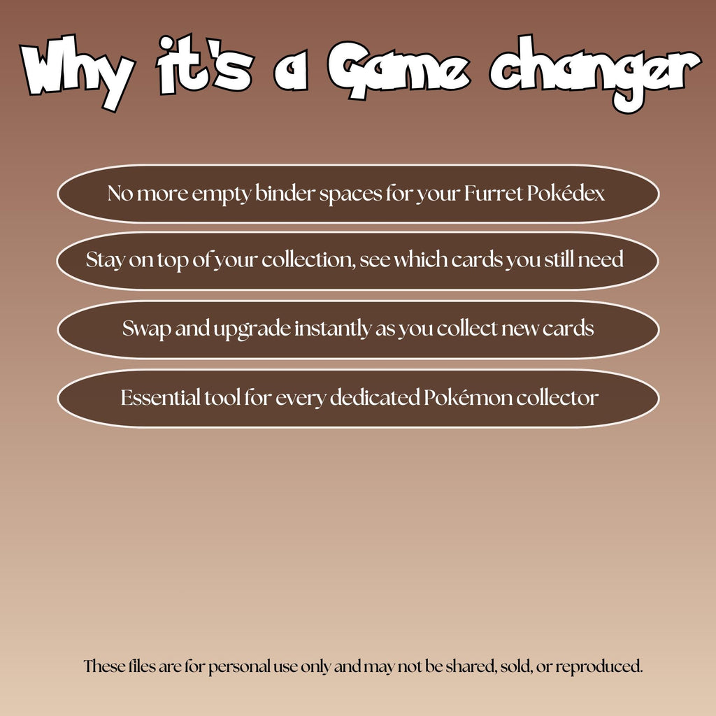 Furret set checklist highlighting the benefits of tracking and upgrading your Pokémon card collection.