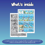 Quaxly binder pages set overview showing the included Pokémon cards to print and cut for your binder sleeves.