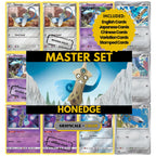 Honedge binder pages set showing grayscale and color Pokémon cards, designed as a digital download to complete a collector’s binder.
