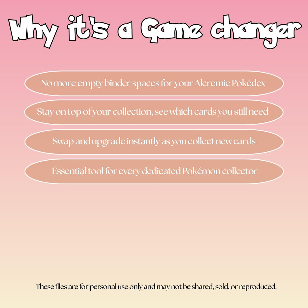 Alcremie set checklist highlighting the benefits of tracking and upgrading your Pokémon card collection.