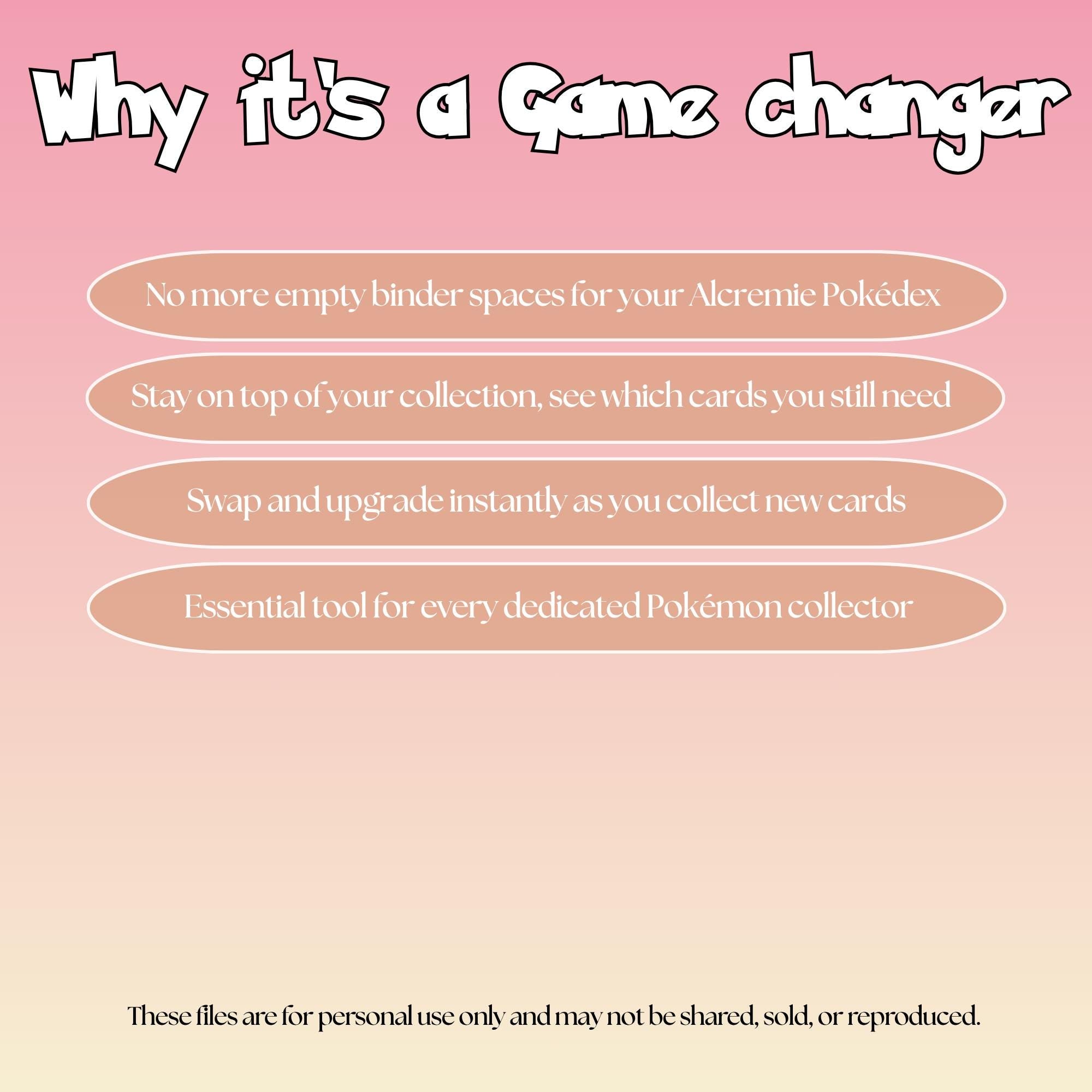 Alcremie set checklist highlighting the benefits of tracking and upgrading your Pokémon card collection.
