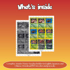 Ariados binder pages set overview showing the included Pokémon cards to print and cut for your binder sleeves.