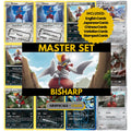 Bisharp binder pages set showing grayscale and color Pokémon cards, designed as a digital download to complete a collector’s binder.