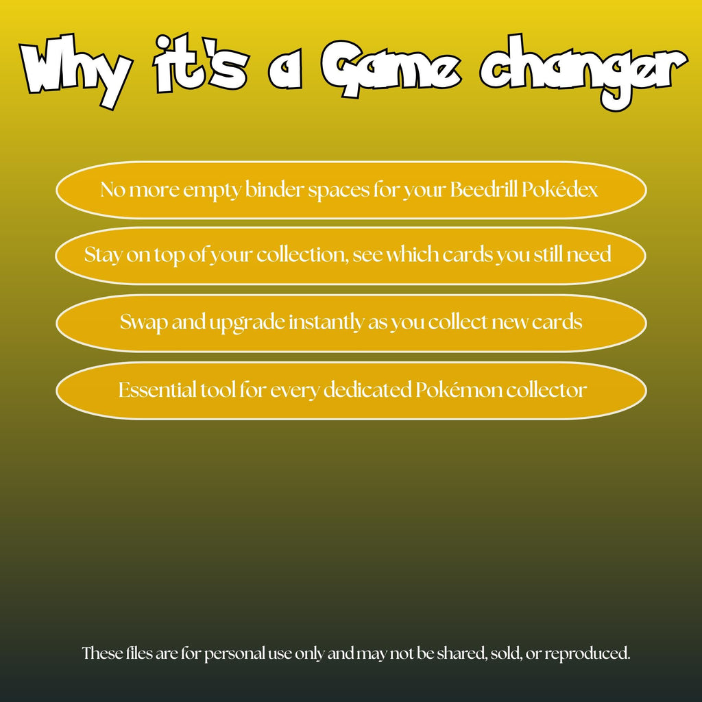 Beedrill set checklist highlighting the benefits of tracking and upgrading your Pokémon card collection.