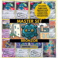 Bronzor binder pages set showing grayscale and color Pokémon cards, designed as a digital download to complete a collector’s binder.