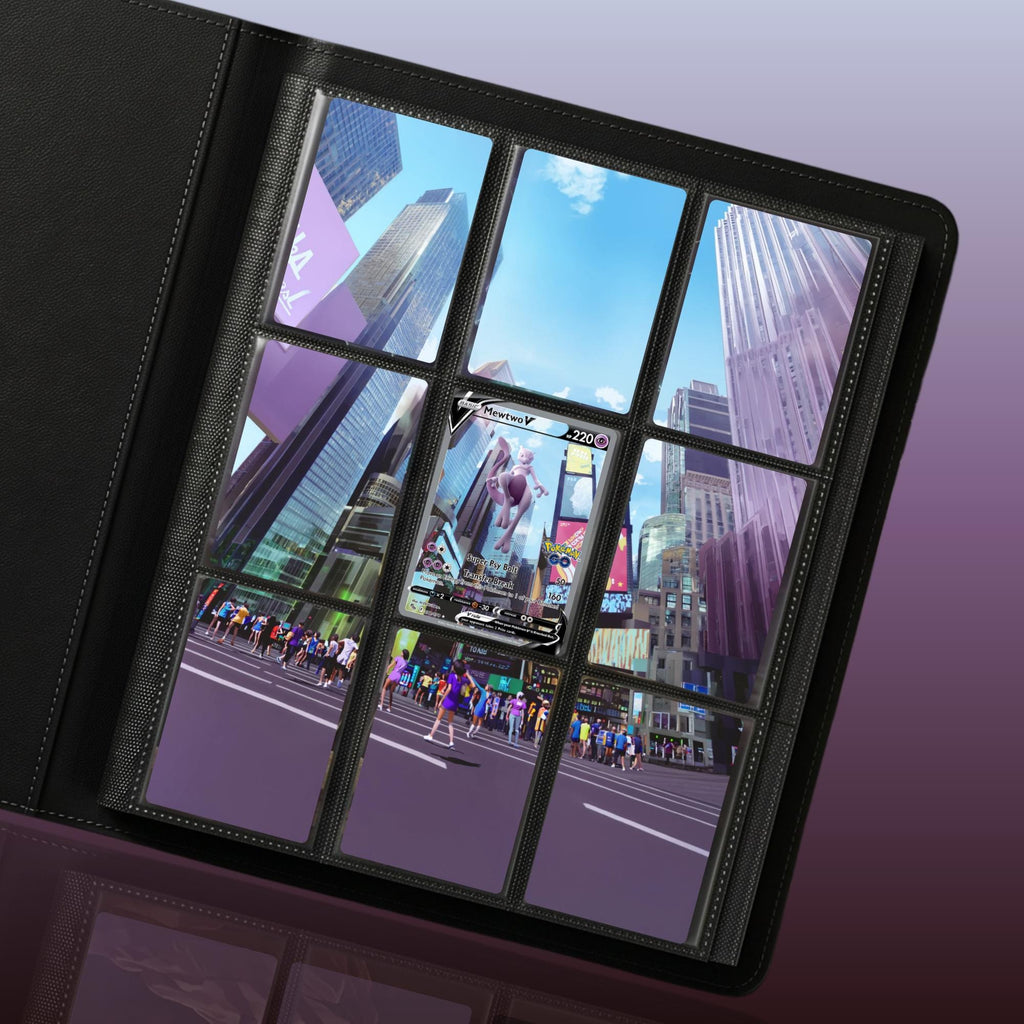 Mewtwo card displayed in extended binder artwork, styled as premium extended binder art for Pokémon collectors. Shows what you will receive as a PDF to download and print.