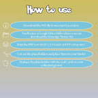 Honedge cards digital download instructions explaining how to print, cut, and place placeholders in a Pokémon binder.