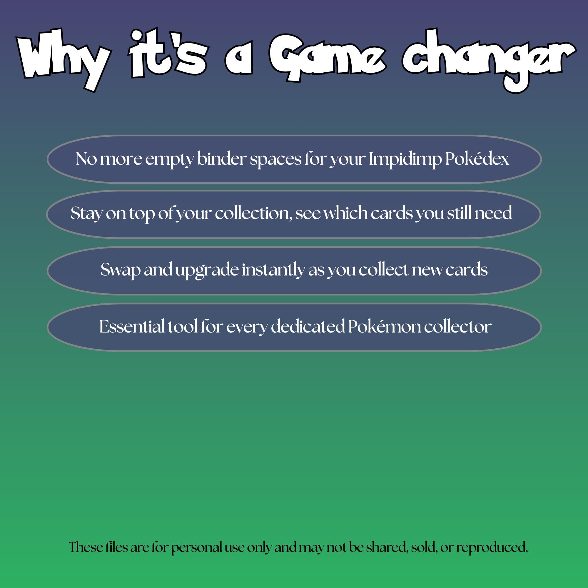 Impidimp set checklist highlighting the benefits of tracking and upgrading your Pokémon card collection.