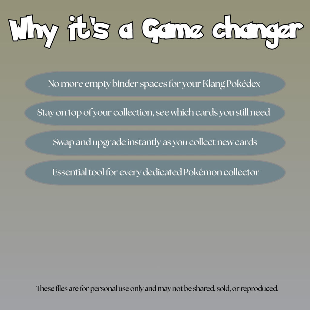 Klang set checklist highlighting the benefits of tracking and upgrading your Pokémon card collection.