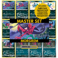 Morgrem binder pages set showing grayscale and color Pokémon cards, designed as a digital download to complete a collector’s binder.