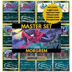 Morgrem binder pages set showing grayscale and color Pokémon cards, designed as a digital download to complete a collector’s binder.