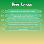 Pansage cards digital download instructions explaining how to print, cut, and place placeholders in a Pokémon binder.
