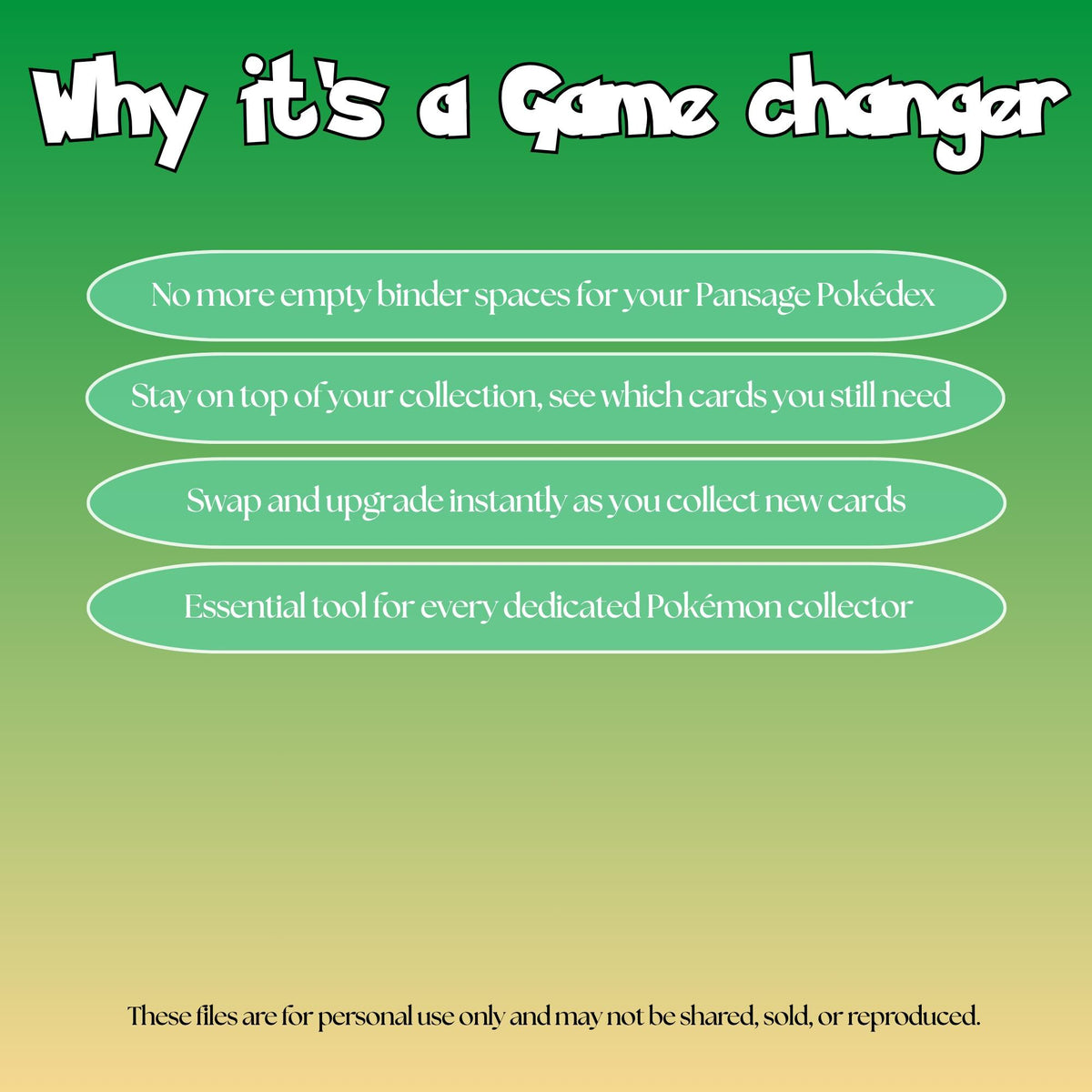 Pansage set checklist highlighting the benefits of tracking and upgrading your Pokémon card collection.