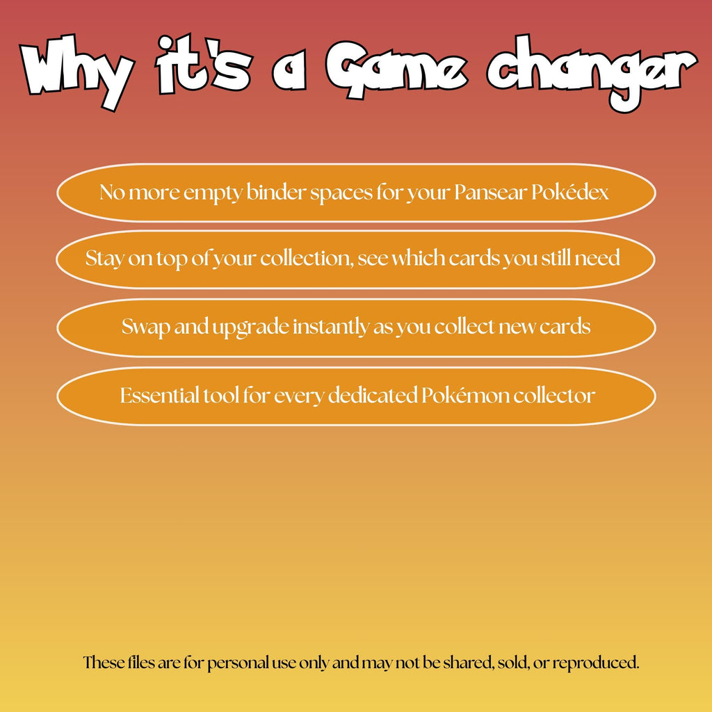 Pansear set checklist highlighting the benefits of tracking and upgrading your Pokémon card collection.