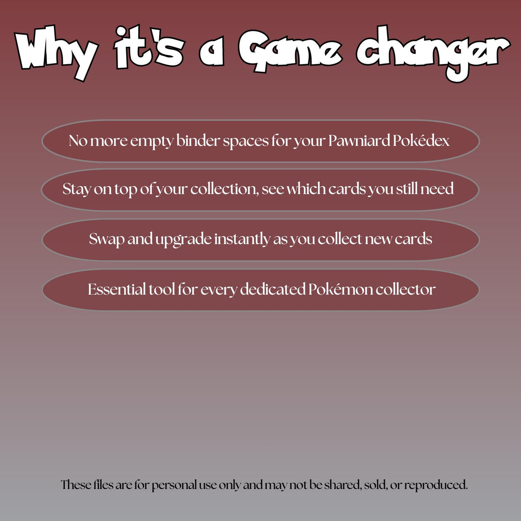 Pawniard set checklist highlighting the benefits of tracking and upgrading your Pokémon card collection.