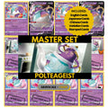 Polteageist binder pages set showing grayscale and color Pokémon cards, designed as a digital download to complete a collector’s binder.