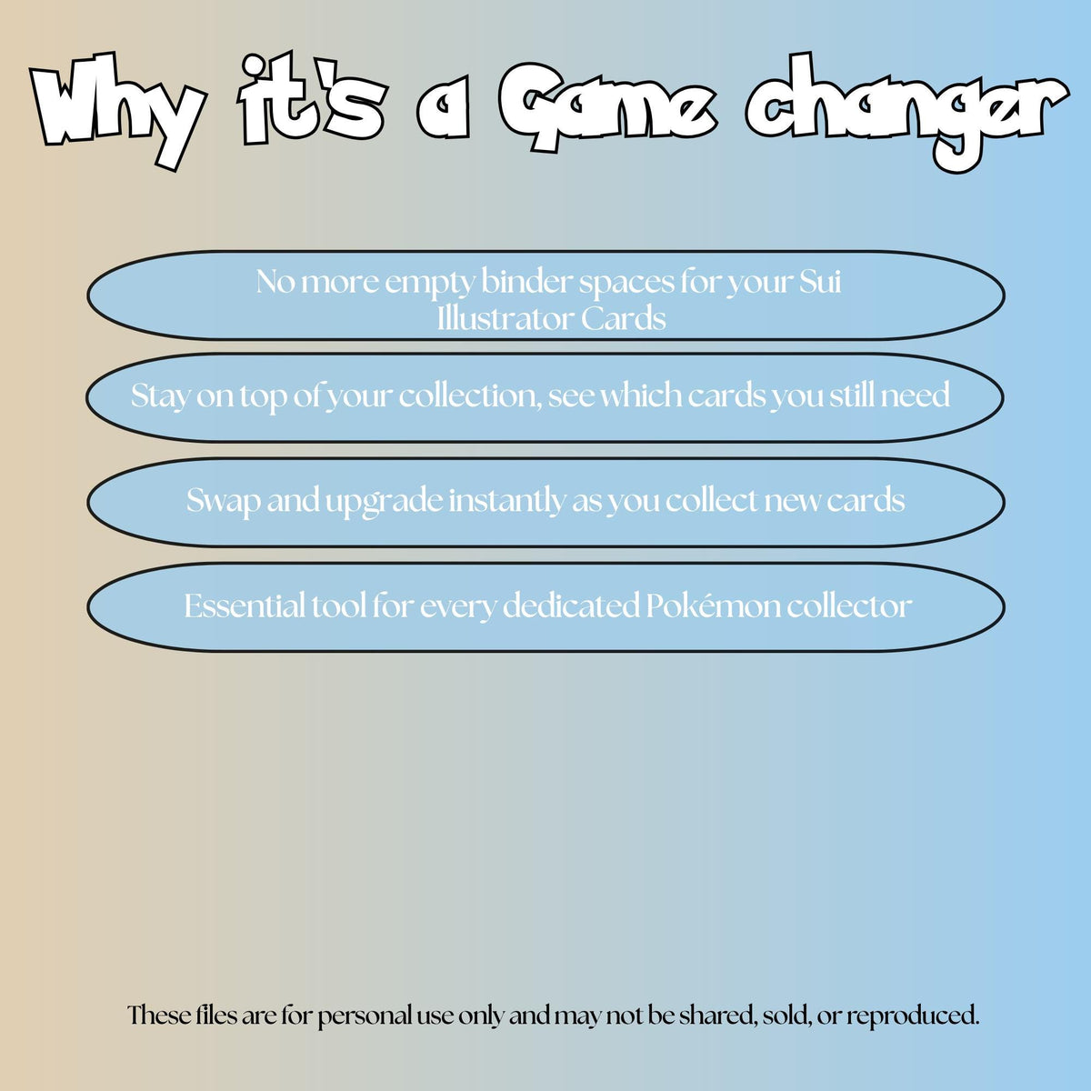 Sui set checklist highlighting the benefits of tracking and organizing your Pokémon card collection.