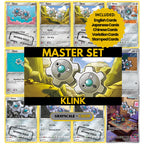 Klink binder pages set showing grayscale and color Pokémon cards, designed as a digital download to complete a collector’s binder.
