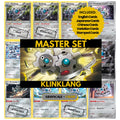Klinklang binder pages set showing grayscale and color Pokémon cards, designed as a digital download to complete a collector’s binder.