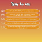 Pansear cards digital download instructions explaining how to print, cut, and place placeholders in a Pokémon binder.