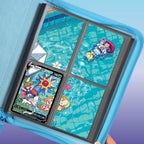 Starmie V extended binder artwork displayed in a 4 pocket Pokémon binder held in hand, featuring Misty and a Team Rocket floatie.