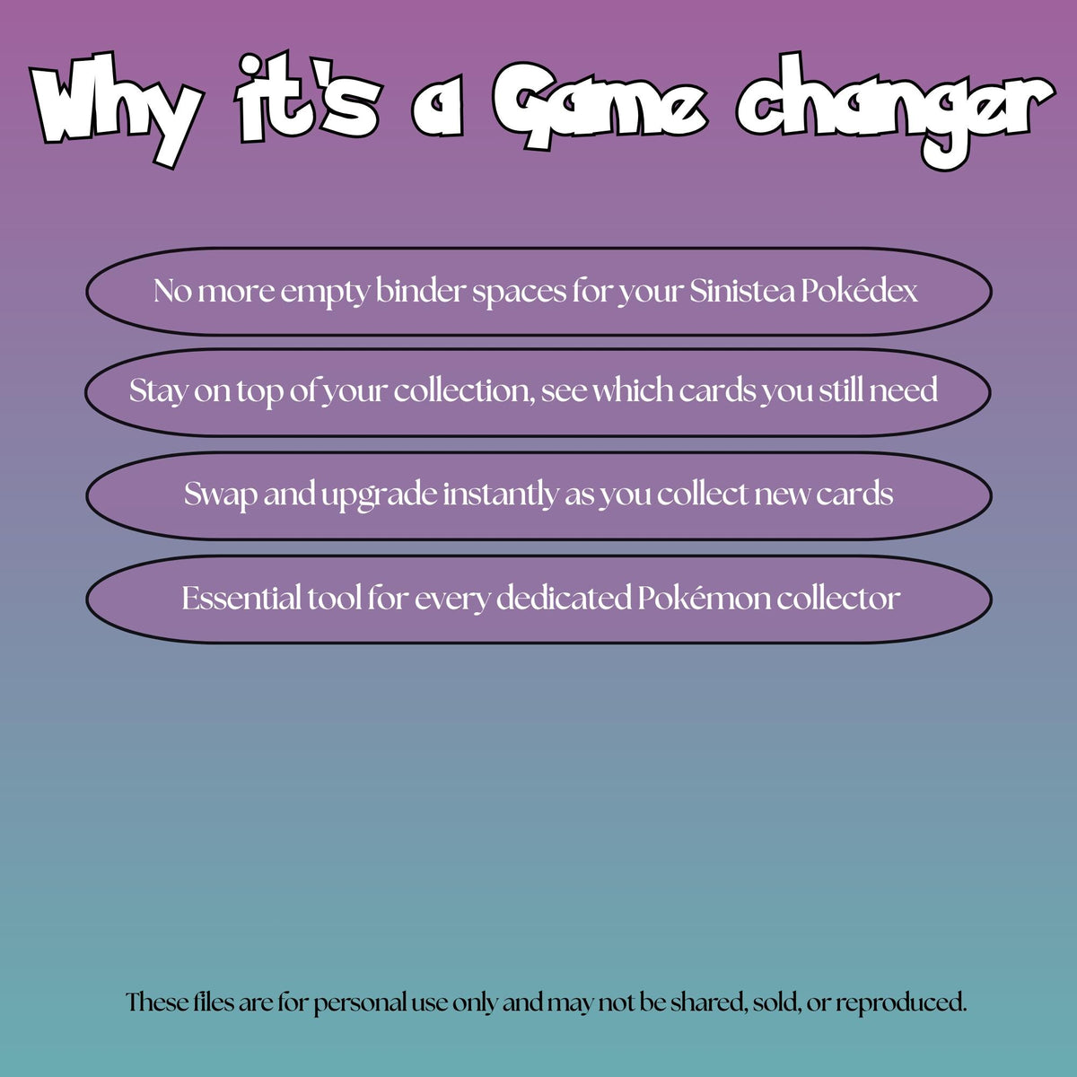 Sinistea set checklist highlighting the benefits of tracking and upgrading your Pokémon card collection.