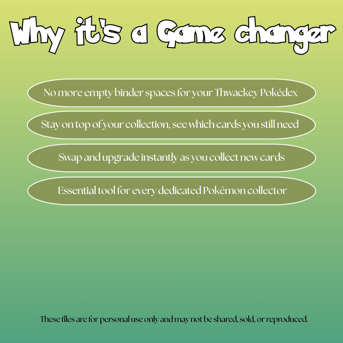 Thwackey set checklist highlighting the benefits of tracking and upgrading your Pokémon card collection.