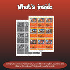 Torracat binder pages set overview showing the included Pokémon cards to print and cut for your binder sleeves.