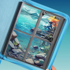 Hisuian Samurott extended binder artwork displayed in a 4 pocket Pokémon binder held in hand.